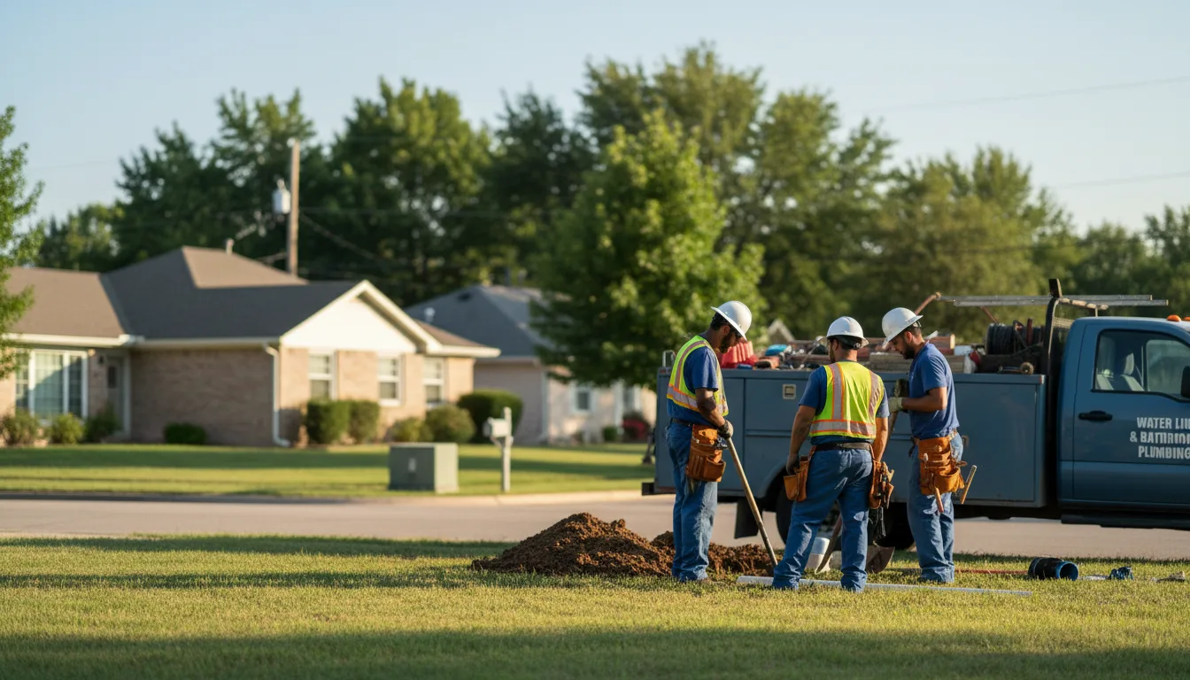 Residential water line and bathroom plumbing service in Lovington, IL